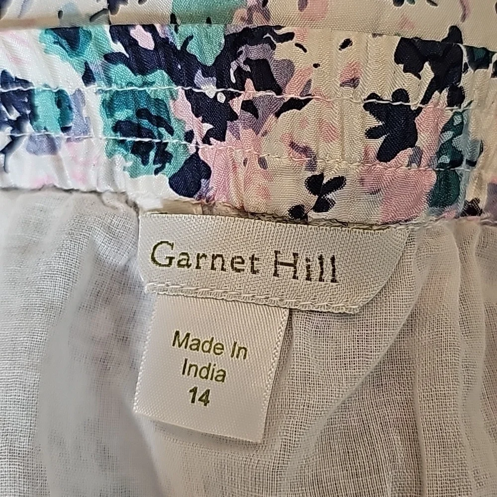 Garnet Hill Floral Print Silk Maxi Skirt - Size 14